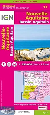 IGN - Carte régionale n°R11 - Nouvelle-Aquitaine - Bassin Aquitain