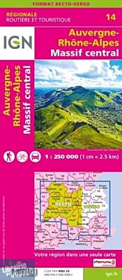 IGN - Carte régionale n°R14 - Auvergne-Rhône-Alpes - Massif central