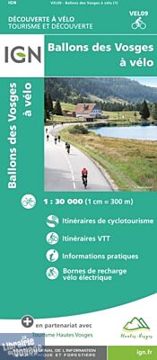I.G.N. - Carte - Découverte à vélo ref.VEL09 - Ballons des Vosges à vélo