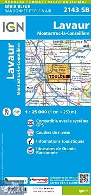 I.G.N. Carte au 1-25.000ème - Série bleue - 2143SB - Lavaur - Montastruc-la-Conseillère
