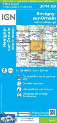 I.G.N. Carte au 1-25.000ème - Série bleue - 3014SB - Revigny-Sur-Ornain- Heiltz-Le-Maurupt