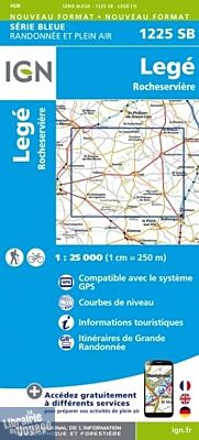 I.G.N. Carte au 1-25.000ème - Série bleue - 1225SB - Legé - Rocheservière