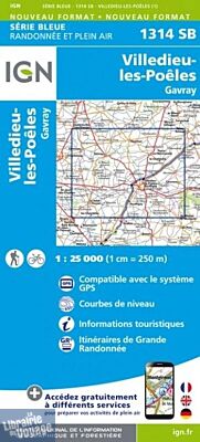 I.G.N. Carte au 1-25.000ème - Série bleue - 1314SB - Villedieu-Les-Poêles- Gavray