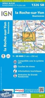I.G.N - Carte au 1-25.000ème - Série bleue - 1326SB - La Roche-Sur-Yon- Bournezeau