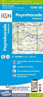 I.G.N. Carte au 1-25.000ème - Série bleue - 1344 SB - Peyrehorade - Hasparren