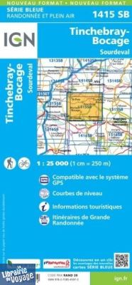 I.G.N. Carte au 1-25.000ème - Série bleue - 1415SB - Tinchebray - Bocage - Sourdeval