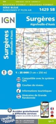 I.G.N. Carte au 1-25.000ème - Série bleue - 1429 SB - Surgères - Aigrefeuille-D'aunis