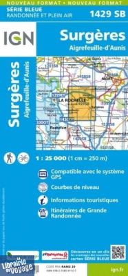 I.G.N. Carte au 1-25.000ème - Série bleue - 1429 SB - Surgères - Aigrefeuille-D'aunis