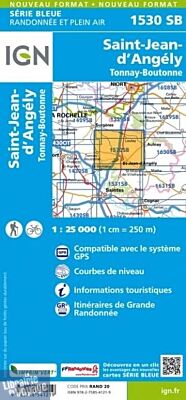 I.G.N. Carte au 1-25.000ème - Série bleue - 1530 SB - Saint-Jean-D'angély - Tonnay-Boutonne