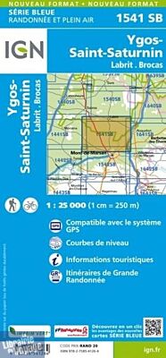 I.G.N. Carte au 1-25.000ème - Série bleue - 1541 SB - Ygos-Saint-Saturnin - Labrit - Brocas