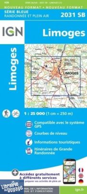 I.G.N - Carte au 1-25.000ème - Série bleue - 2031SB - Limoges