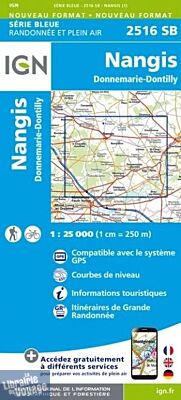 I.G.N. Carte au 1-25.000ème - Série bleue - 2516SB - Nangis - Donnemarie-Dontilly