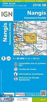 I.G.N. Carte au 1-25.000ème - Série bleue - 2516SB - Nangis - Donnemarie-Dontilly