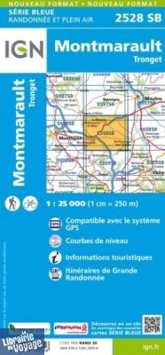I.G.N. Carte au 1-25.000ème - Série bleue - 2528 SB - Montmarault - Tronget