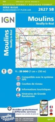 I.G.N. Carte au 1-25.000ème - Série bleue - 2627 SB - Moulins - Neuilly-Le-Réal