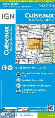 I.G.N - Carte au 1-25.000ème - Série bleue - 3127SB - Cuiseau x- Montpont-En-Bresse