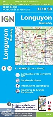 I.G.N - Carte au 1-25.000ème - Série bleue - 3210SB - Longuyon - Montmédy