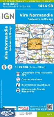 I.G.N. Carte au 1-25.000ème - Série bleue - 1414SB - Vire Normandie - Souleuvre en Bocage