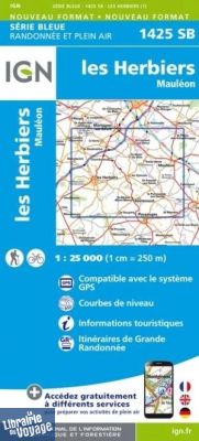 I.G.N - Carte au 1-25.000ème - Série bleue - 1425SB - les Herbiers - Mauléon