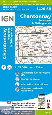 I.G.N - Carte au 1-25.000ème - Série bleue - 1426SB - Chantonnay - Pouzauges la Châtaigneraie