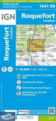 I.G.N. Carte au 1-25.000ème - Série bleue - 1641SB - Roquefort- Cazaubon