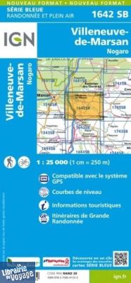 I.G.N. Carte au 1-25.000ème - Série bleue - 1642SB - Villeneuve-De-Marsan - Nogaro