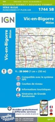 I.G.N. Carte au 1-25.000ème - Série bleue - 1744SB - Vic-En-Bigorre - Miélan