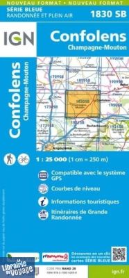 I.G.N. Carte au 1-25.000ème - Série bleue - 1830SB - Confolens- Champagne-Mouton