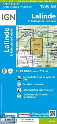 I.G.N - Carte au 1-25.000ème - Série bleue - 1936SB - Lalinde - Le Buisson-De-Cadouin
