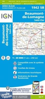 I.G.N - Carte au 1-25.000ème - Série bleue - 1942SB - Beaumont-De-Lomagne - Saint-Clar