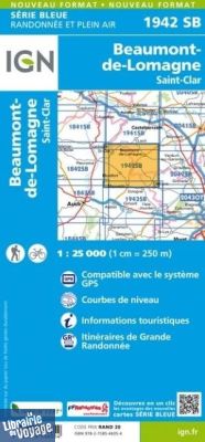 I.G.N - Carte au 1-25.000ème - Série bleue - 1942SB - Beaumont-De-Lomagne - Saint-Clar