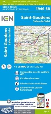 I.G.N - Carte au 1-25.000ème - Série bleue - 1946SB - Saint-Gaudens - Salies-Du-Salat