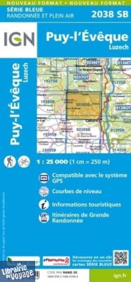 I.G.N - Carte au 1-25.000ème - Série bleue - 2038SB - Puy-Lévêque - Luzech