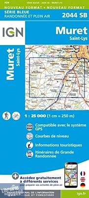 I.G.N - Carte au 1-25.000ème - Série bleue - 2044SB - Muret - Saint-Lys