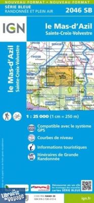 I.G.N - Carte au 1-25.000ème - Série bleue - 2046SB - le Mas-D'azil - Sainte-Croix-Volvestre