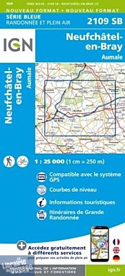 I.G.N - Carte au 1-25.000ème - Série bleue - 2109SB - Neufchâtel-En-Bray - Aumale
