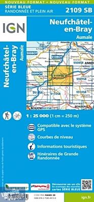 I.G.N - Carte au 1-25.000ème - Série bleue - 2109SB - Neufchâtel-En-Bray - Aumale