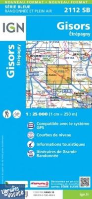 I.G.N - Carte au 1-25.000ème - Série bleue - 2112SB - Gisors - Etrépagny