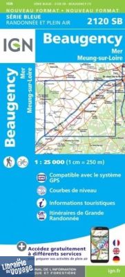 I.G.N - Carte au 1-25.000ème - Série bleue - 2120SB - Beaugency - Mer - Meung-Sur-Loire