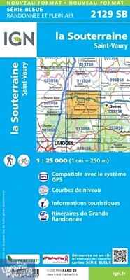 I.G.N - Carte au 1-25.000ème - Série bleue - 2129SB - la Souterraine - Saint-Vaury
