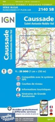 I.G.N - Carte au 1-25.000ème - Série bleue - 2140SB - Caussade - Saint-Antonin-Noble-Val