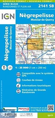 I.G.N - Carte au 1-25.000ème - Série bleue - 2141SB - Nègrepelisse - Monclar-De-Quercy