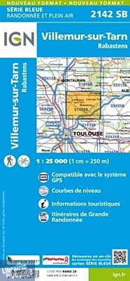 I.G.N - Carte au 1-25.000ème - Série bleue - 2142SB - Villemur-Sur-Tarn - Rabastens