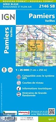 I.G.N - Carte au 1-25.000ème - Série bleue - 2146SB - Pamiers - Varilhes