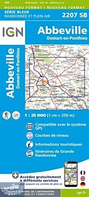 I.G.N - Carte au 1-25.000ème - Série bleue - 2207SB - Abbeville - Domart-En-Ponthieu