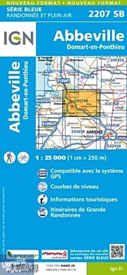I.G.N - Carte au 1-25.000ème - Série bleue - 2207SB - Abbeville - Domart-En-Ponthieu