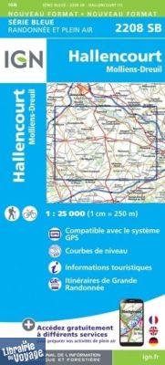 I.G.N - Carte au 1-25.000ème - Série bleue - 2208SB - Hallencourt - Molliens-Dreuil