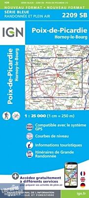 I.G.N - Carte au 1-25.000ème - Série bleue - 2209SB - Poix-De-Picardie - Hornoy-Le-Bourg