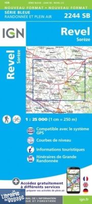 I.G.N. Carte au 1-25.000ème - Série bleue - 2244SB - Revel - Sorèze