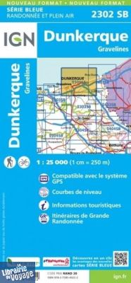 I.G.N. Carte au 1-25.000ème - Série bleue - 2302SB - Dunkerque - Gravelines 
